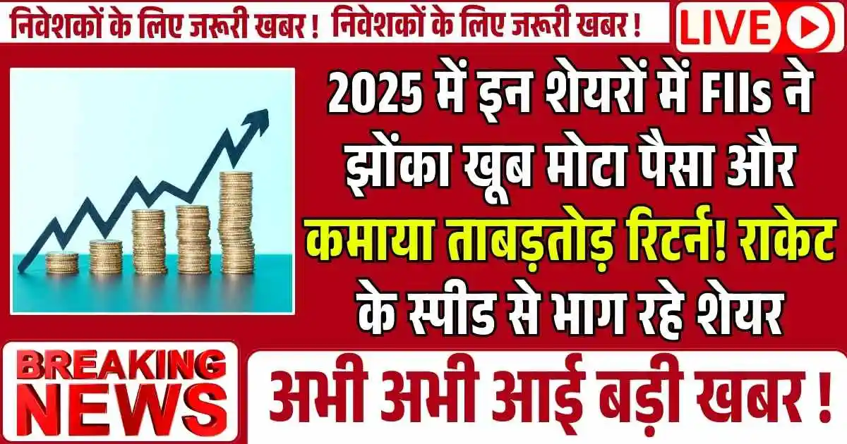 2025 में इन शेयरों में FIIs ने झोंका खूब मोटा पैसा और कमाया ताबड़तोड़ रिटर्न! राकेट के स्पीड से भाग रहे शेयर